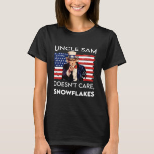 Camiseta Tio Sam não se importa com flocos de neve bandeira