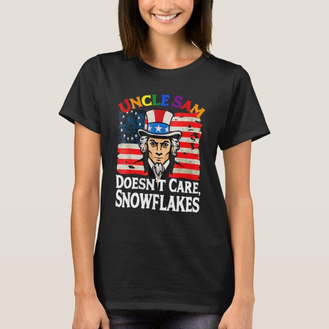 Camiseta TIO SAM NÃO SE IMPORTA COM SNOWFLAKES ENGRAÇADO am (Frente)