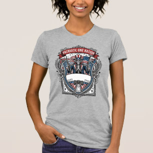 Camiseta Tio Sam Patriótico Esqueleto Patriota Sombrio Esqu