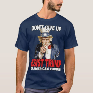 Camiseta Tio Sam Resiste Trump Medio-Dedo - Anti-Trump