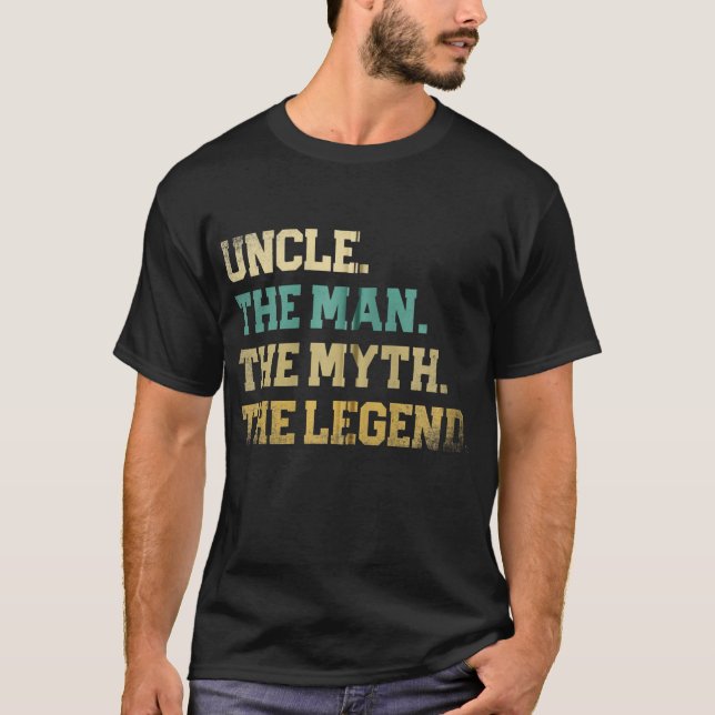 Camiseta Tio The Man Myth Dia de os pais Melhor (Frente)