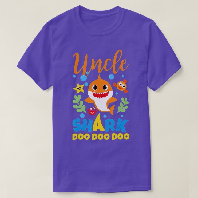 Camiseta Tio Tubarão Presente Ganha Bela Família De Tubarão (Frente do Design)