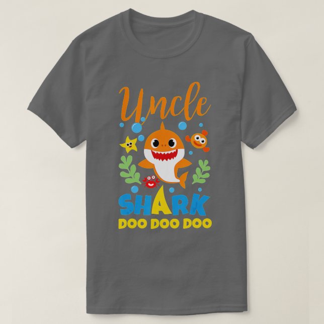 Camiseta Tio Tubarão Presente Ganha Bela Família De Tubarão (Frente do Design)