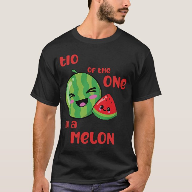 Camiseta Tio Um em Melon Birthday Watermelon Theme Boy G (Frente)