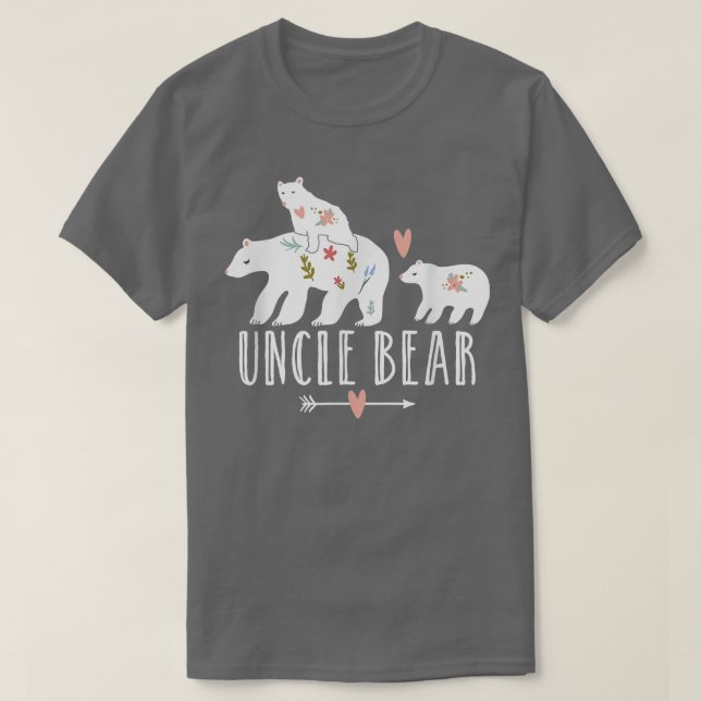 Camiseta Tio Urso 2 Crianças Gêmeos, Legal Tio Urso (Frente do Design)