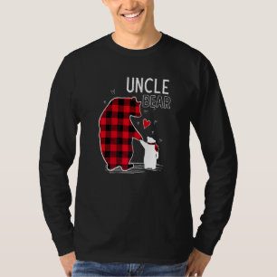 Camiseta Tio Urso Natal Pijama Xadrez Vermelho Família Prem