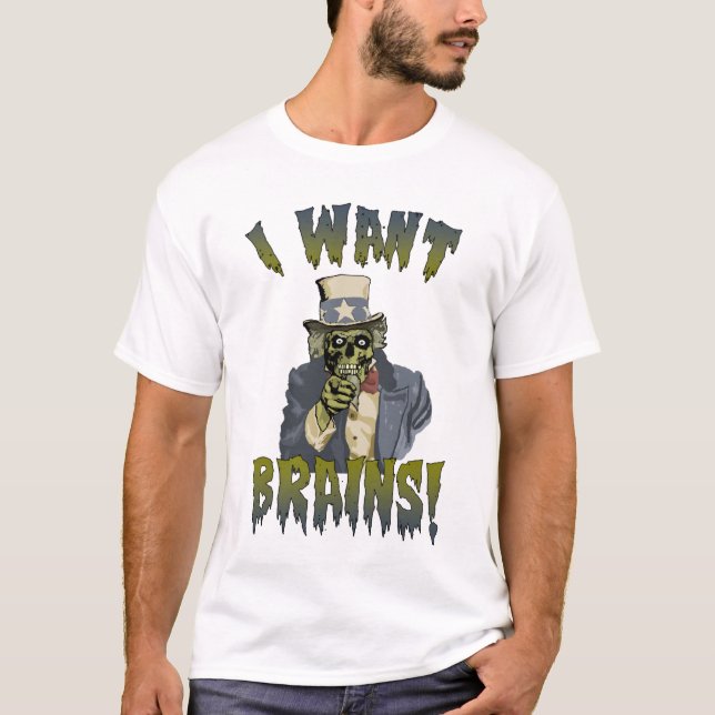 Camiseta Tio Zombi o Dia das Bruxas T-shirt (Frente)