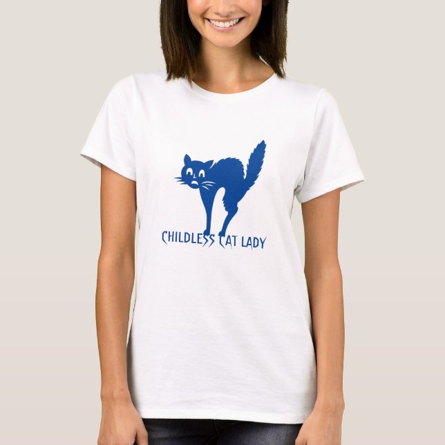 Camiseta Típica azul-gata engraçada de gata infantil (Frente)