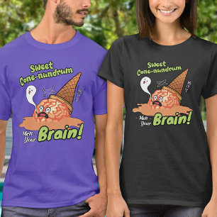 Camiseta Típica de desenho do Sorvete do Cérebro Funny
