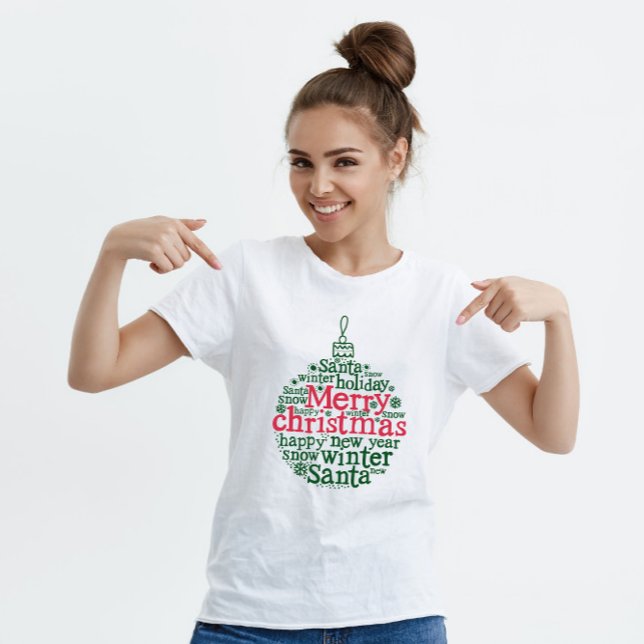 Camiseta Típica de esquadra de Natal Feliz Verde (Criador carregado)