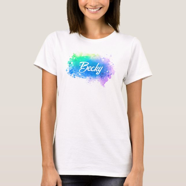 Camiseta Típica divertida Pastel Blotch Fundo (Frente)