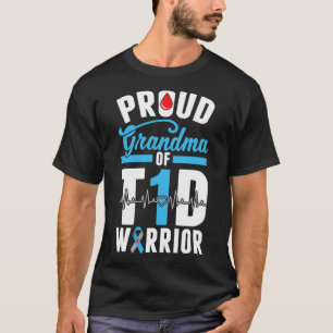 Camiseta Tipo 1 Diabetes Engraçado Sensibilização Azul Fita