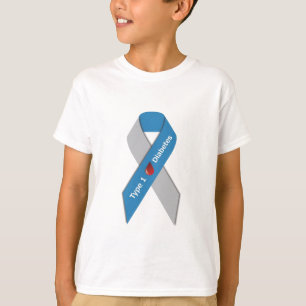 Camiseta Tipo - 1 fita da consciência do diabetes