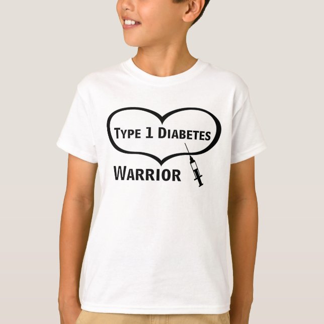 Camiseta Tipo 1 Guerreiro Diabetes Com Seringas (Frente)