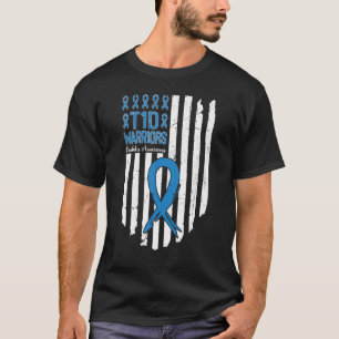 Camiseta Tipo 1 Guerreiro do Diabetes T1D Consciência Mês F