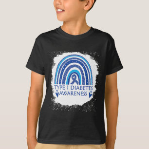 Camiseta Tipo 1 Sensibilização para a Diabetes Branqueada R