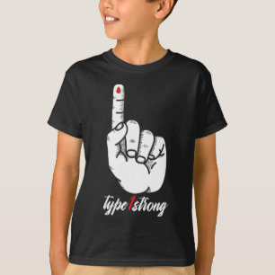 Camiseta Tipo 1 Uma Faixa Azul Diabética Pancreias Diabetes