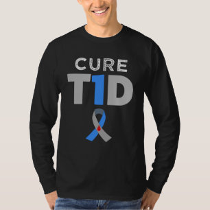 Camiseta Tipo da cura T1D - o 1 t-shirt dos homens da
