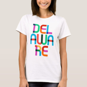 Camiseta Tipo de Arte de Pop do Delaware Vintage Retro Colo