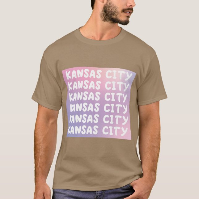 Camiseta Tipo de Cidade de Pastel em Kansas (Frente)
