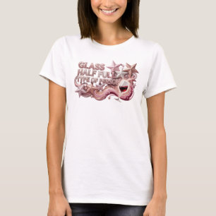 Camiseta Tipo de Pessoa com Copo Meio Cheio de Vid