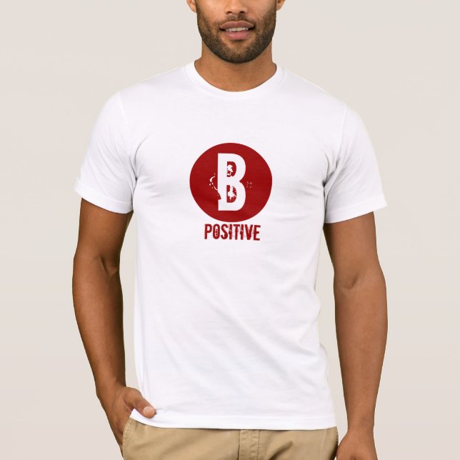 CAMISETA TIPO DE SANGUE POSITIVO DE B (Frente)