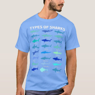 Camiseta Tipo de tubarão Espécie recife Predador Oceano Ela