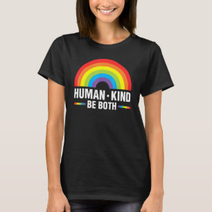 Camiseta Tipo Humano Orgulho LGBTQ Lésbica Arco-Íris Alto C