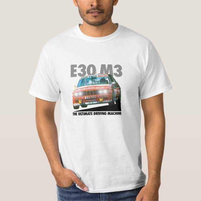Camiseta Tipo preto do piloto de BMW E30 M3 DTM (Bastos) (Frente)