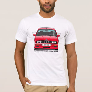 Camiseta Tipo preto (vermelho) do aniversário de BMW E30 M