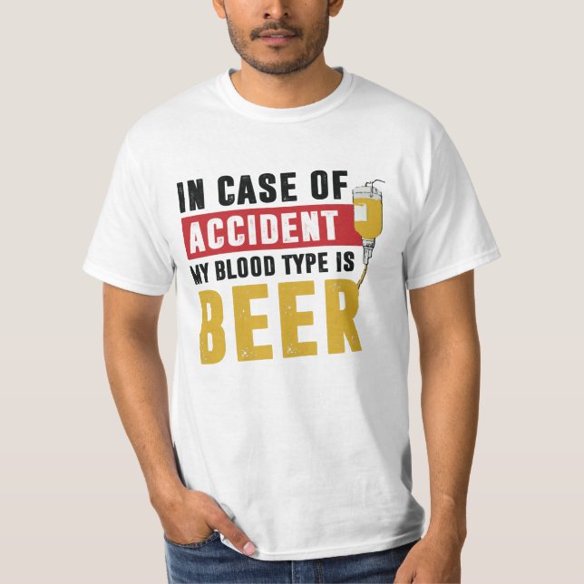 Camiseta Tipo sanguíneo da cerveja (Frente)