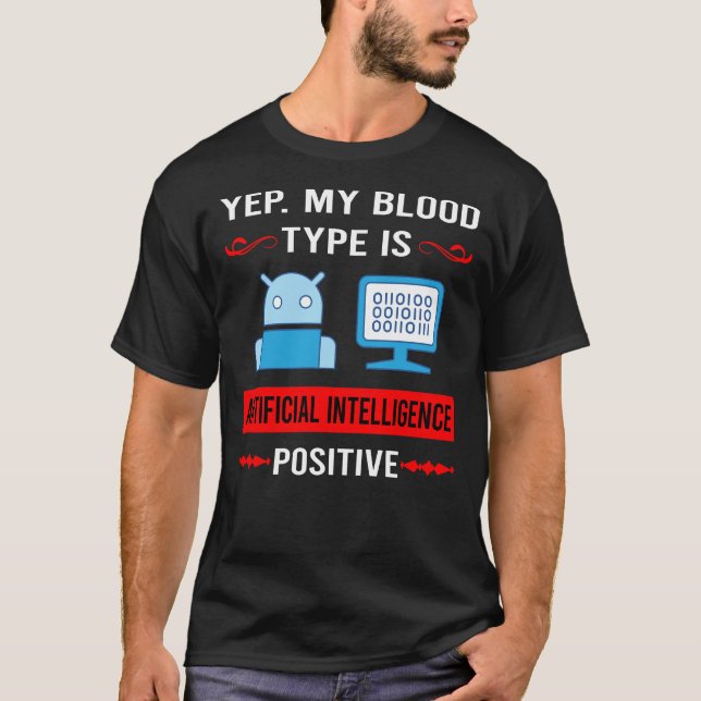 Camiseta Tipo Sanguíneo Inteligência Artificial IA (Frente)