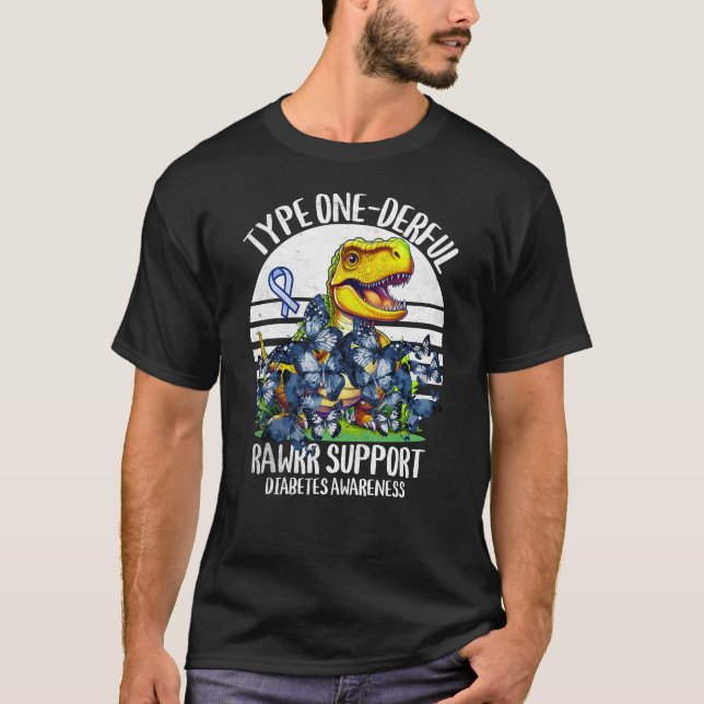 Camiseta Tipo Um Maravilhoso Tipo 1 Diabetes Sensibilização (Frente)