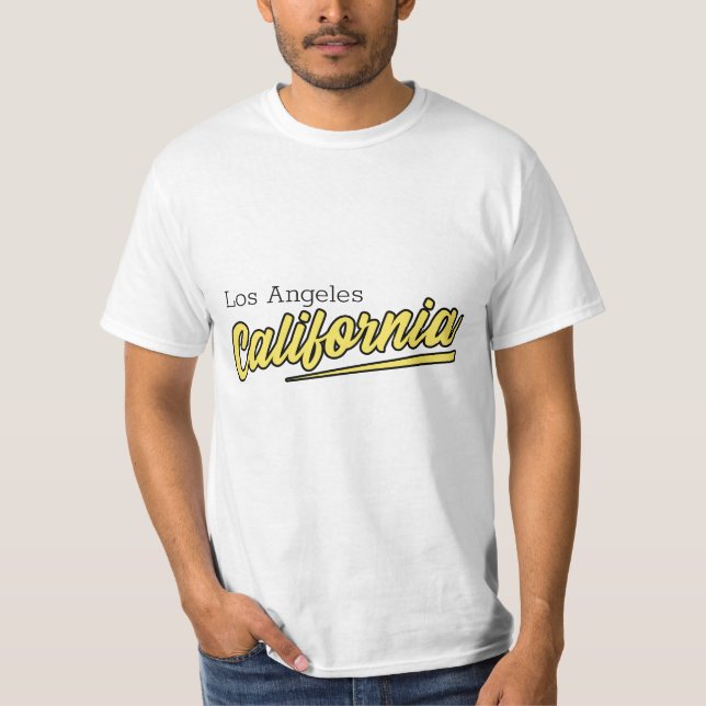 Camiseta Tipografia Amarela de Los Angeles California (Frente)