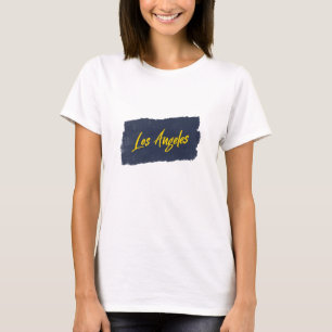 Camiseta Tipografia Amarela Manuscrita Los Angeles