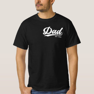 Camiseta Tipografia Ano Estabelecido Pai Novo Pai