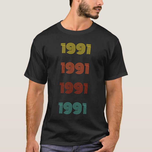 Camiseta Tipografia Ano Retro 1991 (Frente)