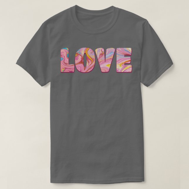 Camiseta Tipografia artística amorosa (Frente do Design)