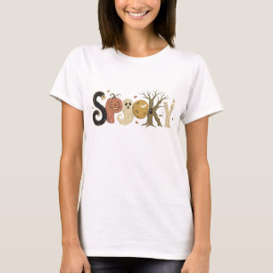Camiseta Tipografia Assustadora de Halloween Gato Preto Abó