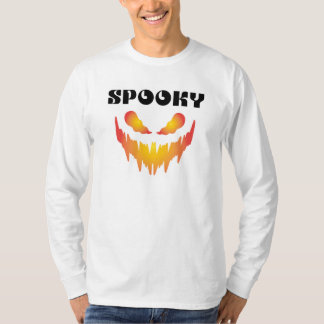 Camiseta Tipografia Assustadora de Halloween Manga Longa Bá
