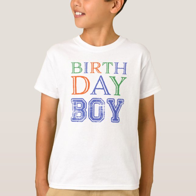 Camiseta Tipografia Birthday Boy (Frente)
