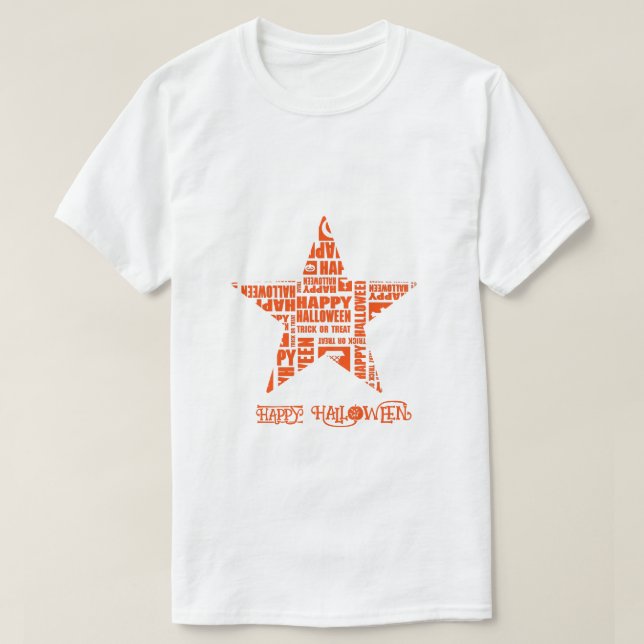 Camiseta Tipografia branca Legal personalizada do Halloween (Frente do Design)