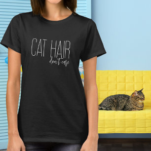 Camiseta Tipografia Branca Minimalista Pelo de Gato Não Me