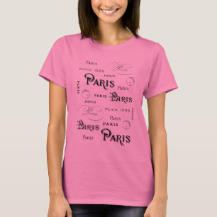Camiseta Tipografia Calliografia Paris França Torre Eiffel