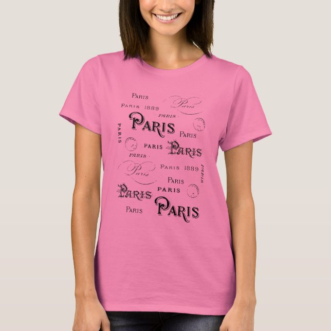 Camiseta Tipografia Calliografia Paris França Torre Eiffel (Frente)