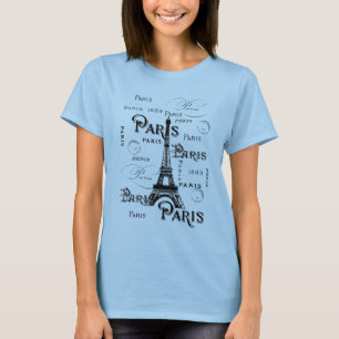 Camiseta Tipografia Calliografia Paris França Torre Eiffel