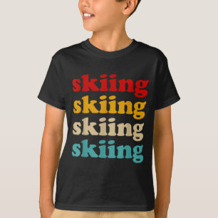 Camiseta Tipografia clássica de esqui design retrô de papai