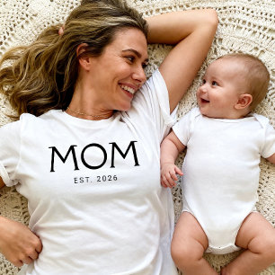 Camiseta Tipografia Clássica Preta Mãe Estabelecida
