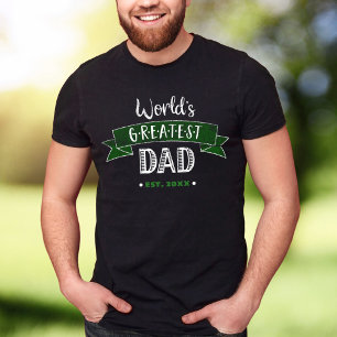 Camiseta Tipografia com maior Pai do Mundo Verde