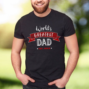 Camiseta Tipografia com maior Pai do Mundo Vermelho